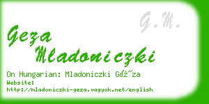 geza mladoniczki business card